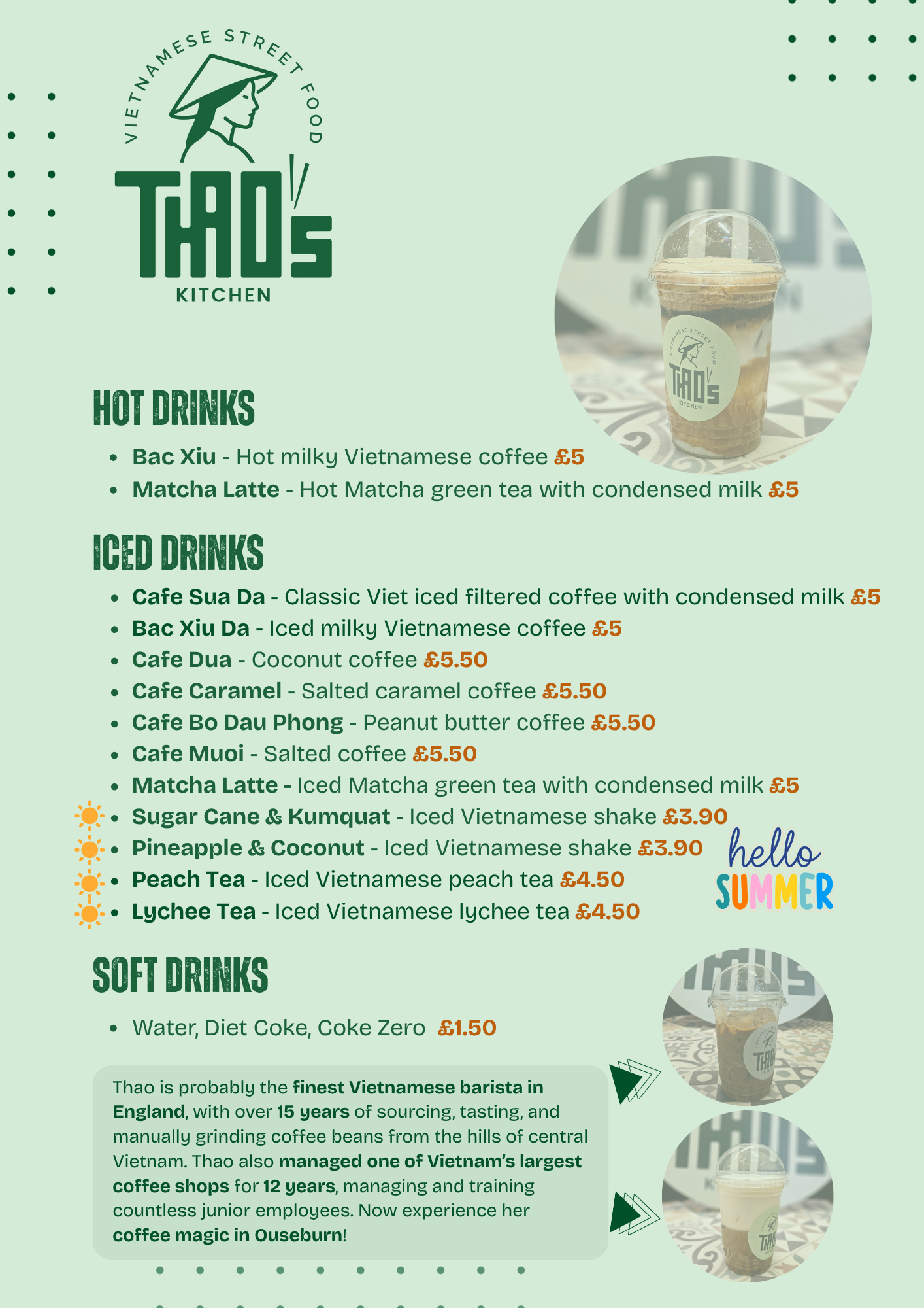 Thao's Kitchen menu